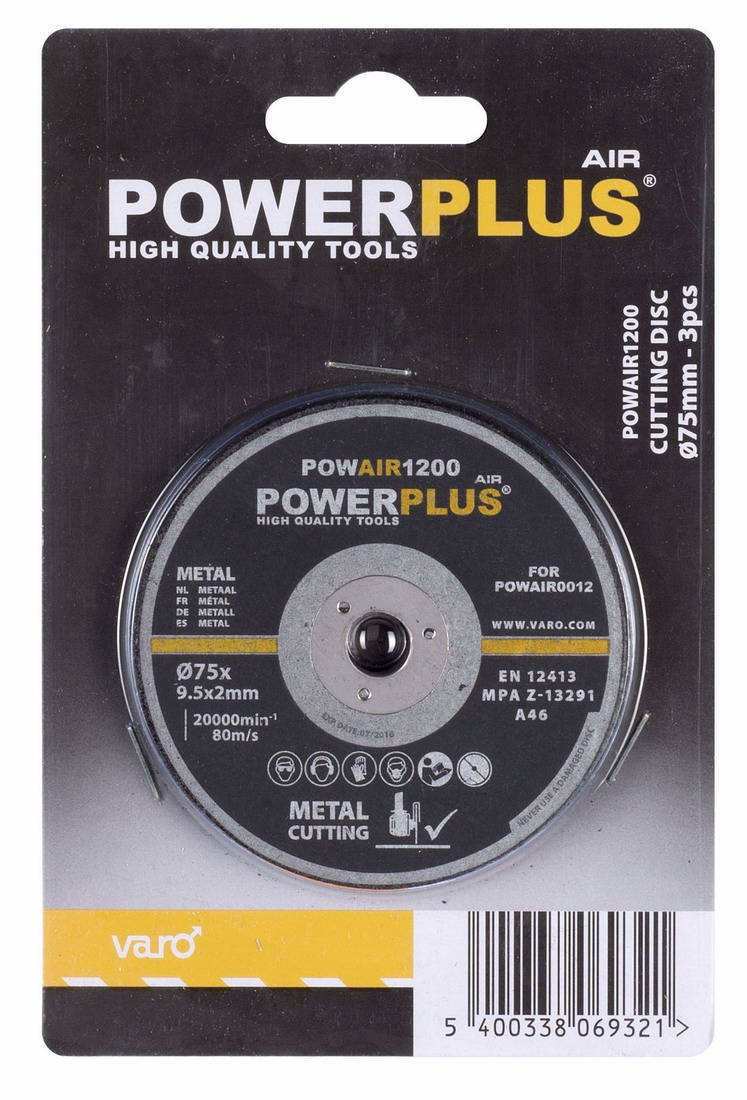 POWAIR1200 Řezací kotouč 75mm (3ks) POWERPLUS