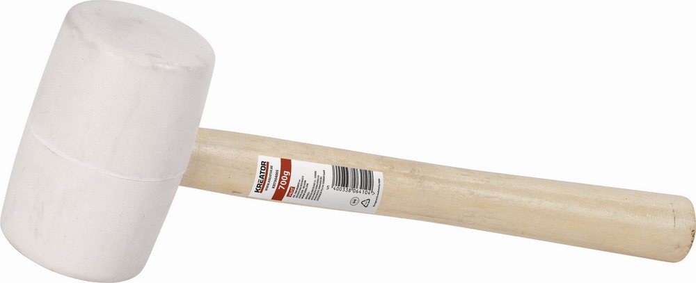 KRT904005 - Gumová palice bílá 700g - Dřevěná násada