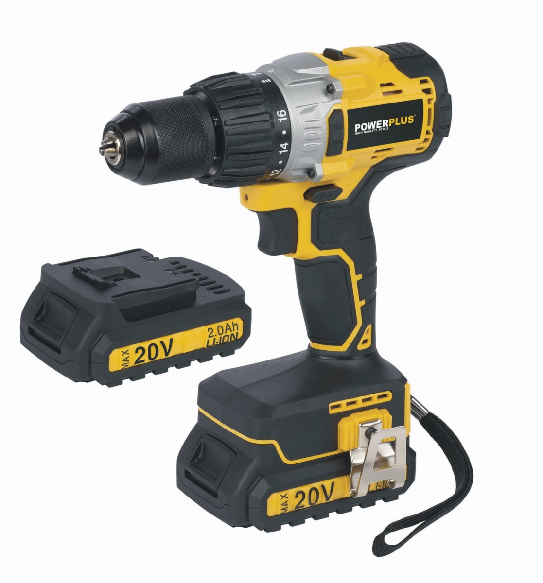 POWX00450 Aku bezuhlíkový příklepový šroubovák / vrtačka 20V LI-ION 2BAT POWERPLUS záruka 3 roky