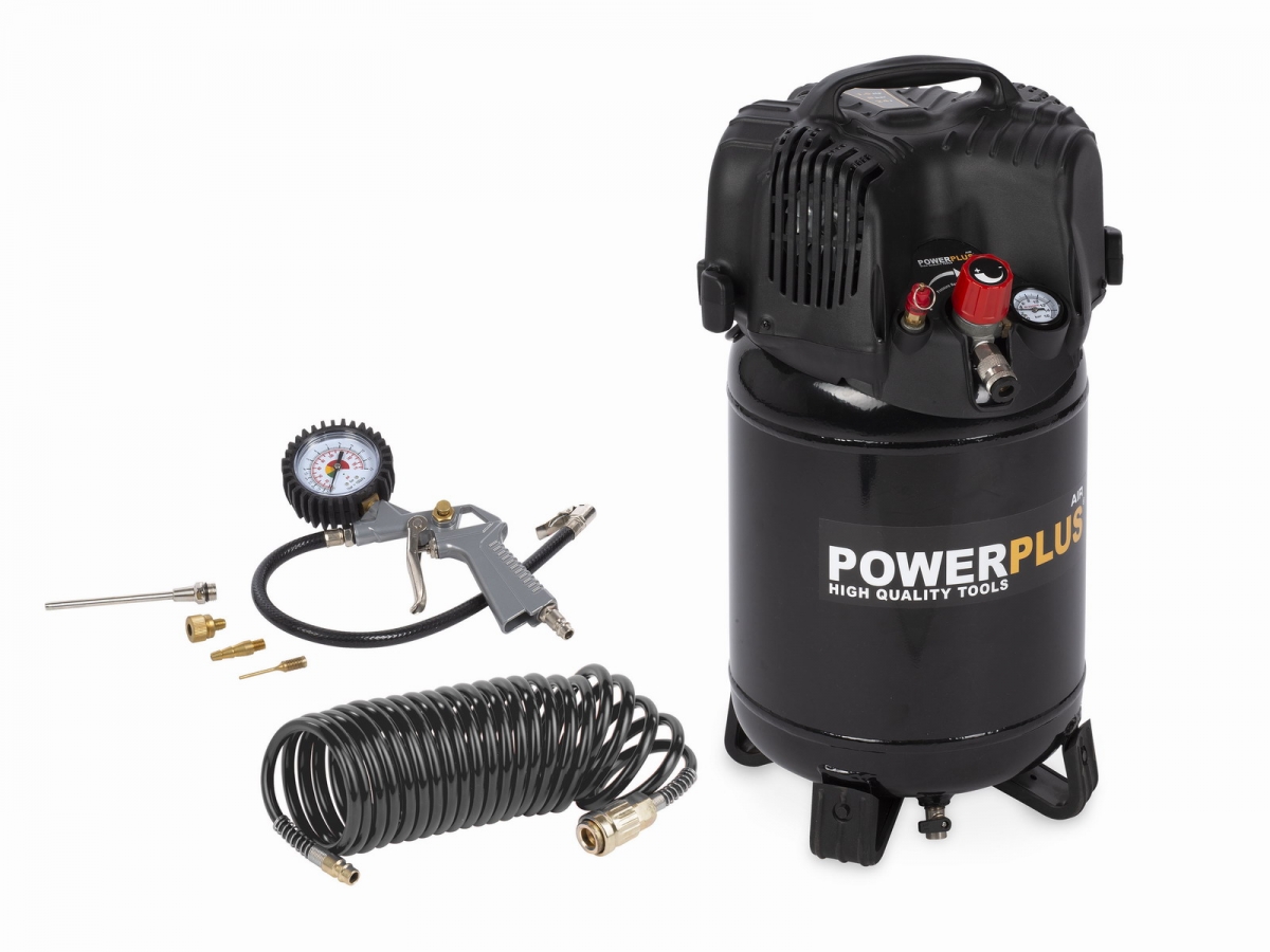POWX1731 Kompresor 1100W 24L  plus  6 ks přísl. bezolejový POWERPLUS záruka 3 roky