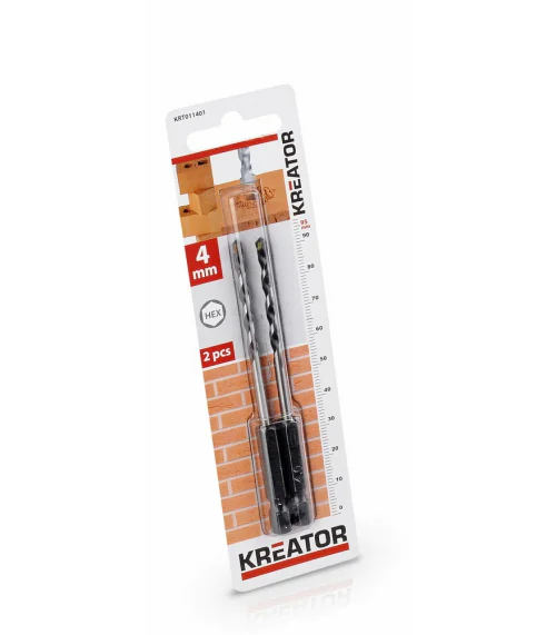 KRT011401 2 ks HEX Vrtáků do kamene a zdiva 4.0 x 95 mm