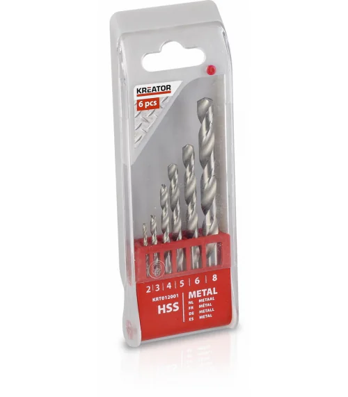 KRT012001 6 ks HSS Vrtákov do kovu 2-3-4-5-6-8 mm