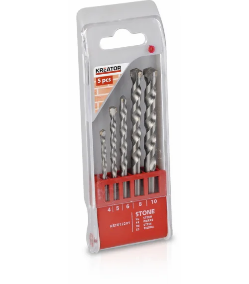 KRT012201 5 ks Vrtákov do muriva 4-5-6-8-10 mm