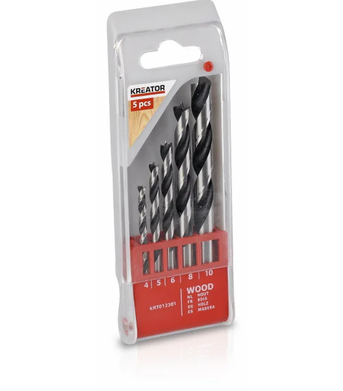 KRT012301 5 ks Vrtákov do dreva 4-5-6-8-10 mm