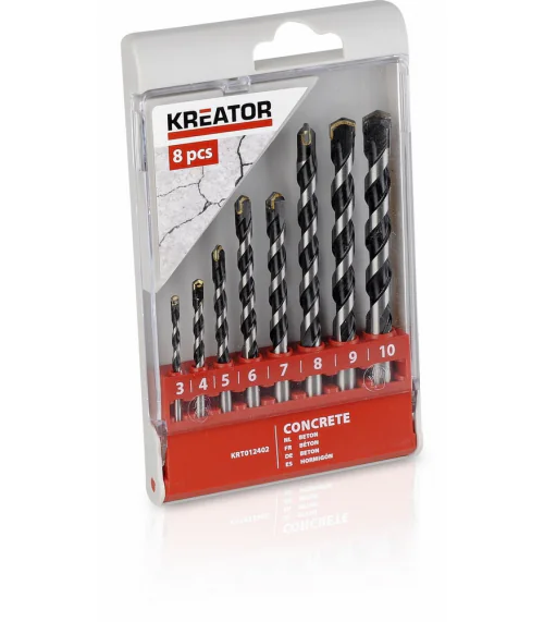 KRT012402 8 ks Vrtákov do betónu SET 3-10 mm