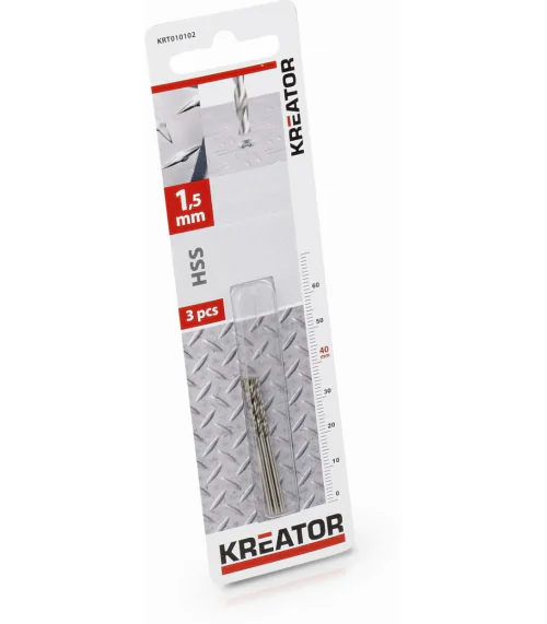 KRT010102 3ks HSS vrták do kovu 1,5x40 mm
