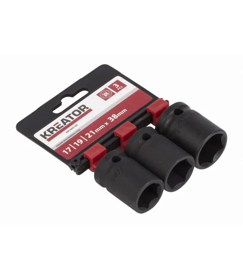 KRT095100 3ks nástrčných hlavic 17-19-21mm 1/2