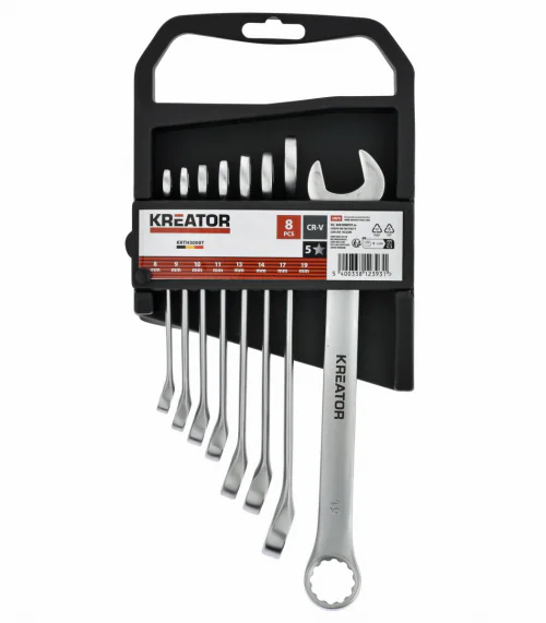 KRTH30007 Sada klíčů očko/otevřený 8-19mm 8ks