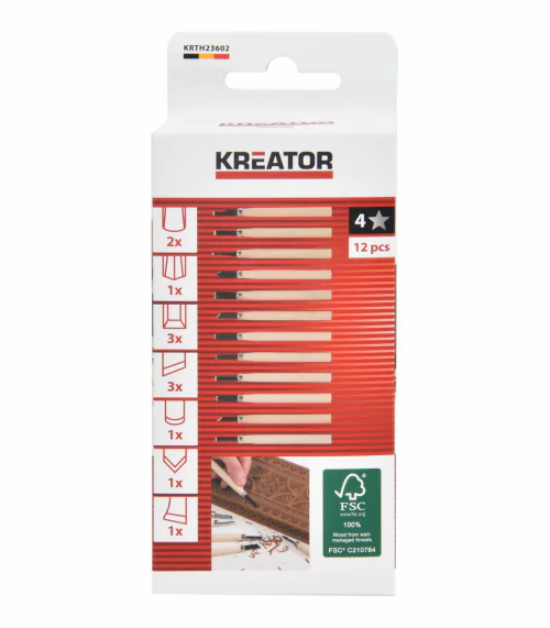 KRTH23602 Mini dláta na dřevo sada 12ks