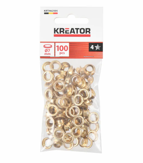 KRTH62505 Nýtovací očka mosaz 7mm 100ks
