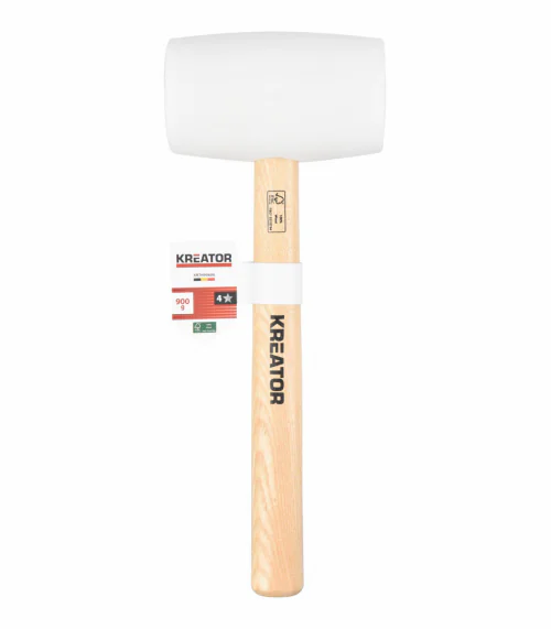 KRTH90606 Gumová palice bílá 900g - Dřevěná násada