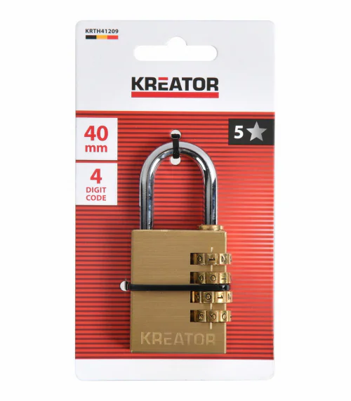 KRTH41209 Visací zámek kombinační 40mm čtyřmístný kód